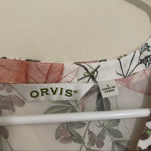 Orvis Women's 100% Silk Floral Button Up Blouse - Picture 13 of 14